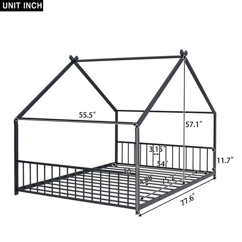 Metal House Bed for Bedroom