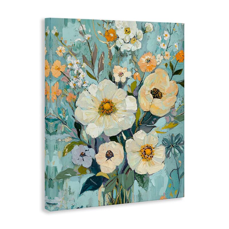 Stupell Mixed Cream Flowers Arrangement Canvas Wall Art Design By Franklyn Gregory