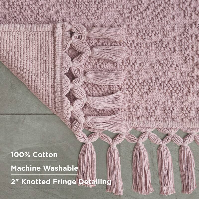 French Connection Nellore Fringe Cotton Bath Rug