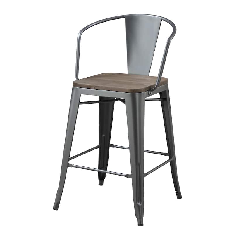 Rish Industrial Metal Counter Height Chairs by Furniture of America (Set of 2)