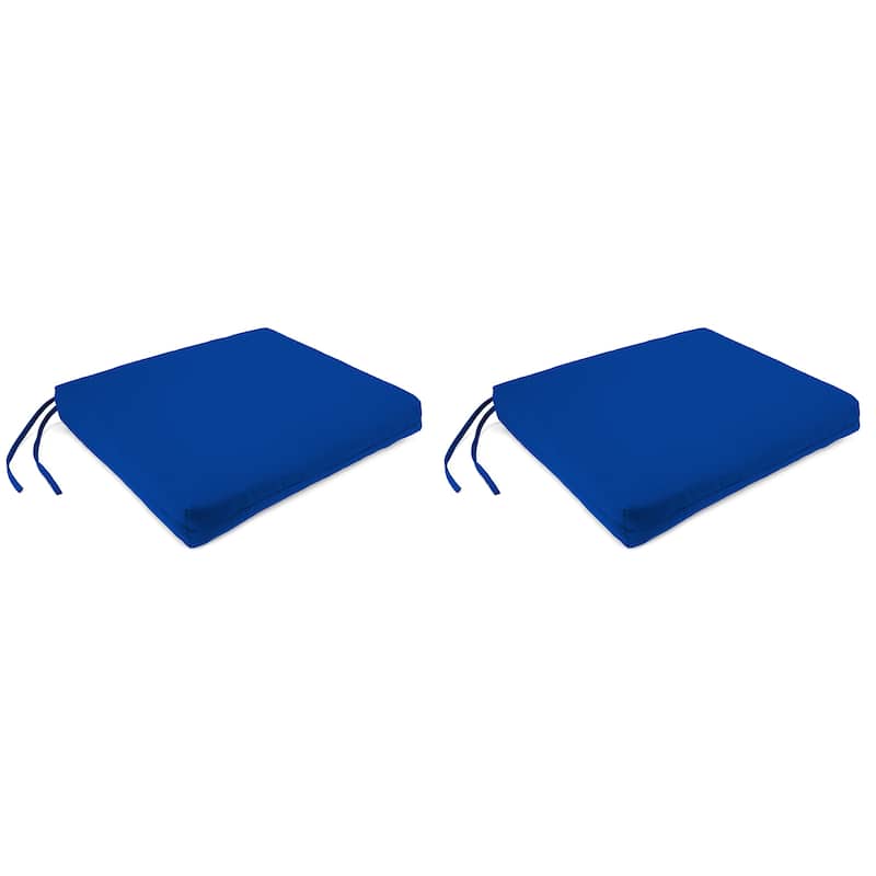 Sunbrella 19" x 17" Outdoor Seat Cushion with Ties - Set of 2 - 19" W x 17" L x 2" H - Canvas Pacific