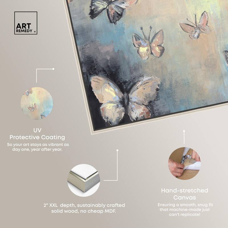Textured Butterflies I Canvas by Art Remedy