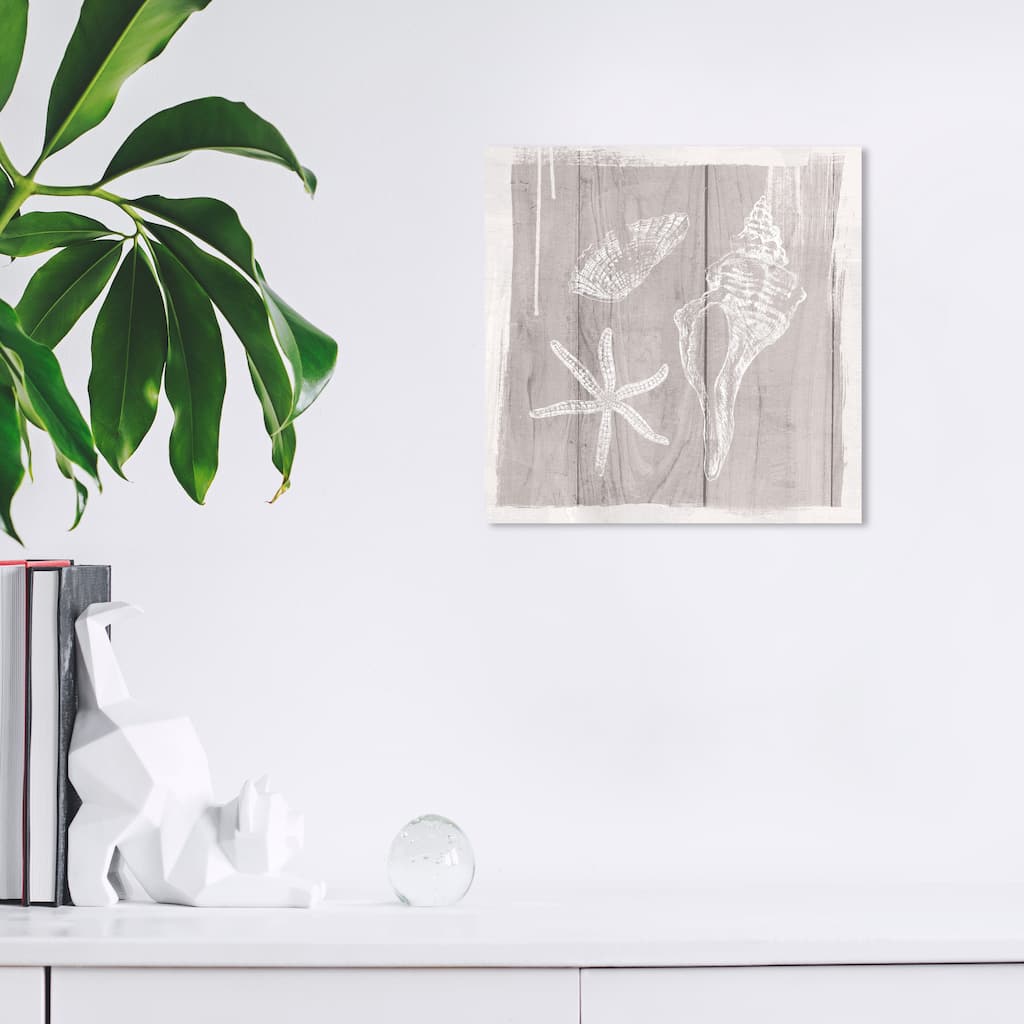 Wynwood Studio Prints Nautical and Coastal Shell Paint Brown and Light Brown Nautical & Coastal Wall Art Canvas Print