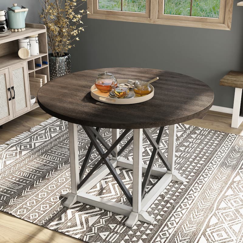 McFarlane Farmhouse Dark Walnut 47-inch Dining Table by Furniture of America