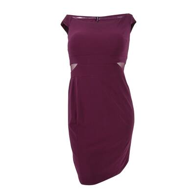 X By Xscape Women's Petite Off-The-Shoulder Sheath Dress (14P, Wine)