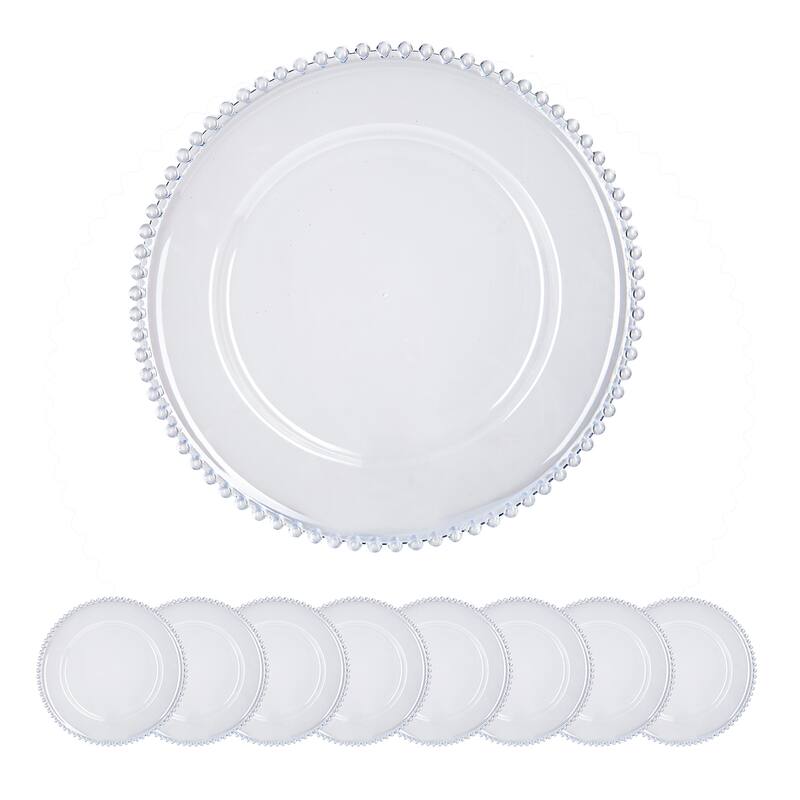 8 Pack Plastic Charger Plate, D13"