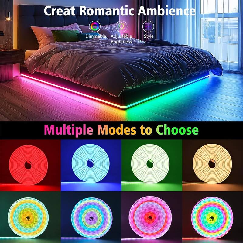 16.4Ft RGB Neon LED Strip Lights with App Control, Music Sync