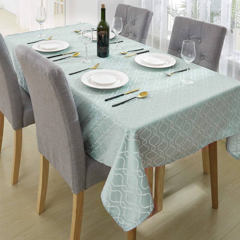 Table Cloth Wrinkle Resistant Jacquard Morrocan Table Cover Spillproof