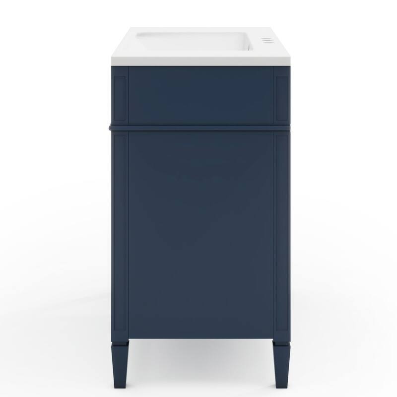 36 inch Solid Wood and MDF Freestanding Bathroom Vanity Set with Integrated Ceramic Sink - 36'' x 33''