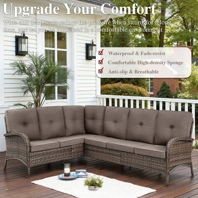 Outdoor PE Rattan Patio Conversation Set