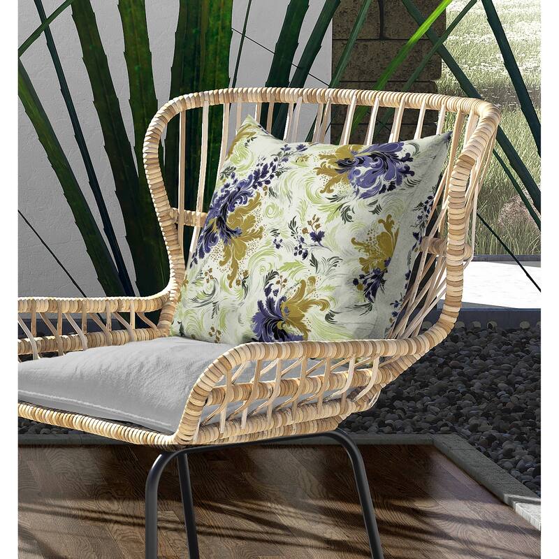 Retro Remix Indoor/Outdoor Reversible Throw Pillow Green and Grey