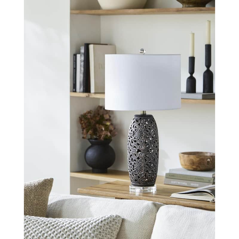 Livabliss Dozza Traditional Accent Table Lamp - Gray