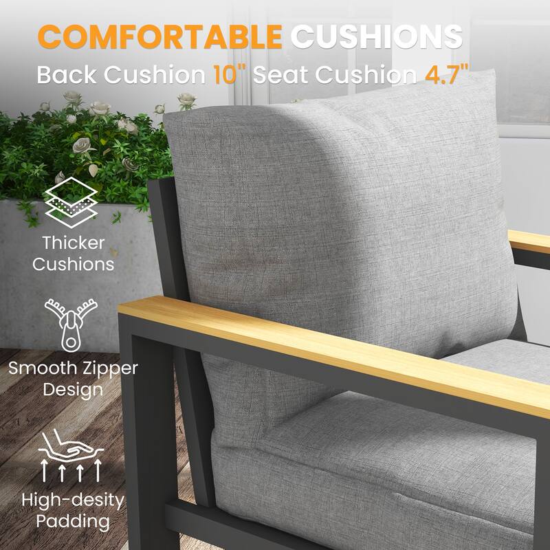 Patio Chair with Cushions (Set of 2)