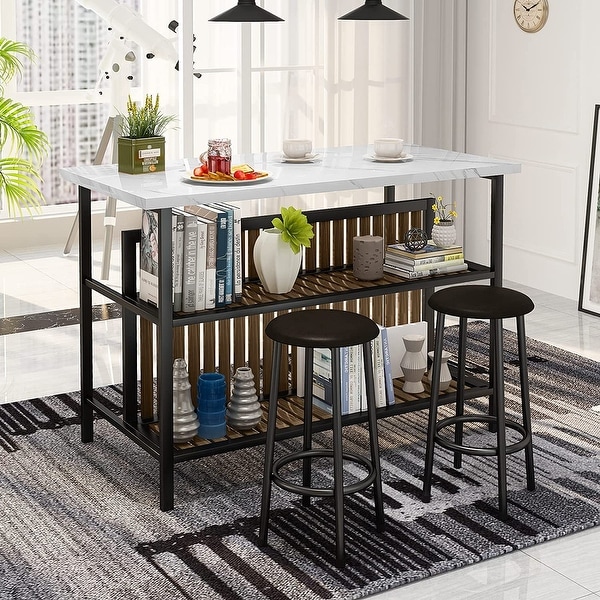 Small kitchen island with 2 chairs sales