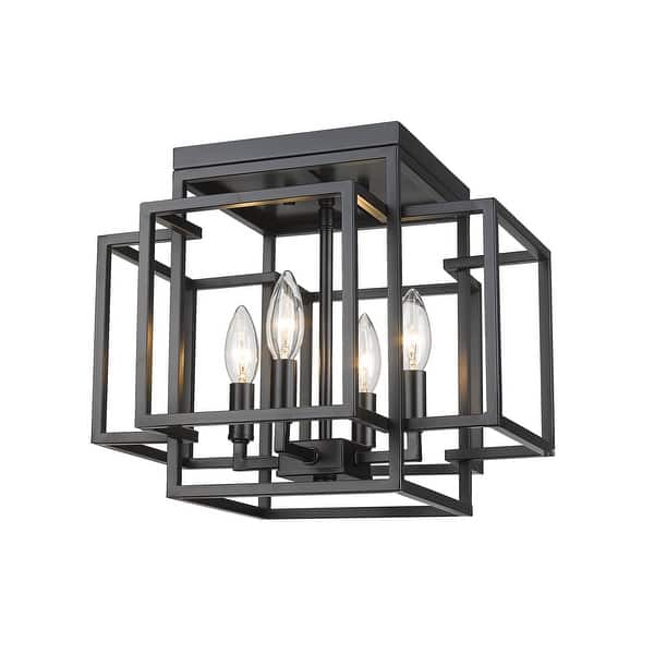 slide 1 of 1, Titania 4 Light Flush Mount - Matte Black