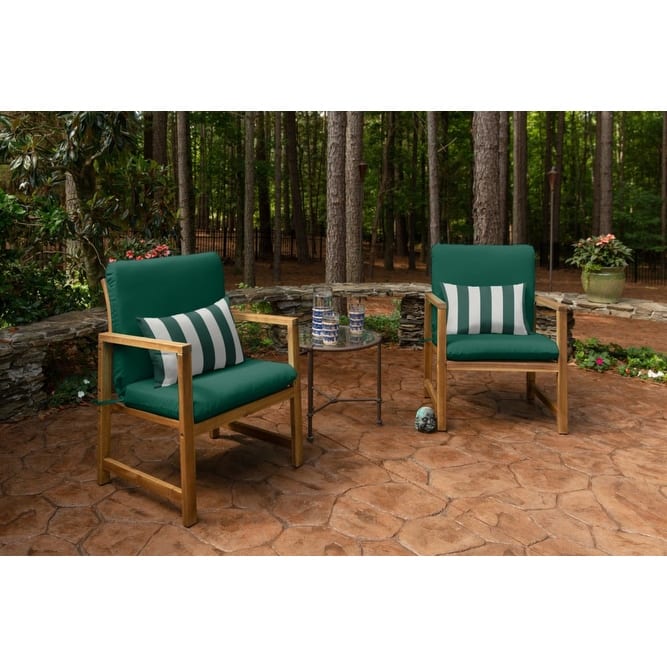 Casual Cushion Solid 1-Piece Outdoor Club Chair Cushion, 22"W x 44"L, Forest Green - 22"W x 44"L