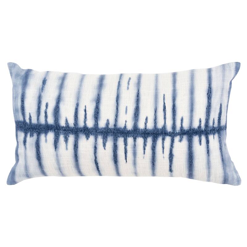 Rizzy Home Blue Heart Beat Tie-dyed Throw Pillow
