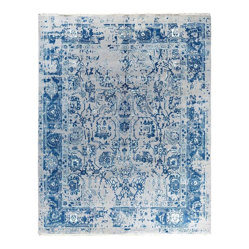 Ikat One-of-a-Kind Hand-Knotted Area Rug, Gray - 8' 2" x 10' 4"