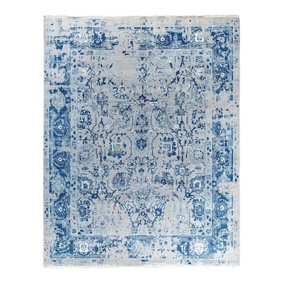 Ikat One-of-a-Kind Hand-Knotted Area Rug, Gray - 8' 2" x 10' 4"