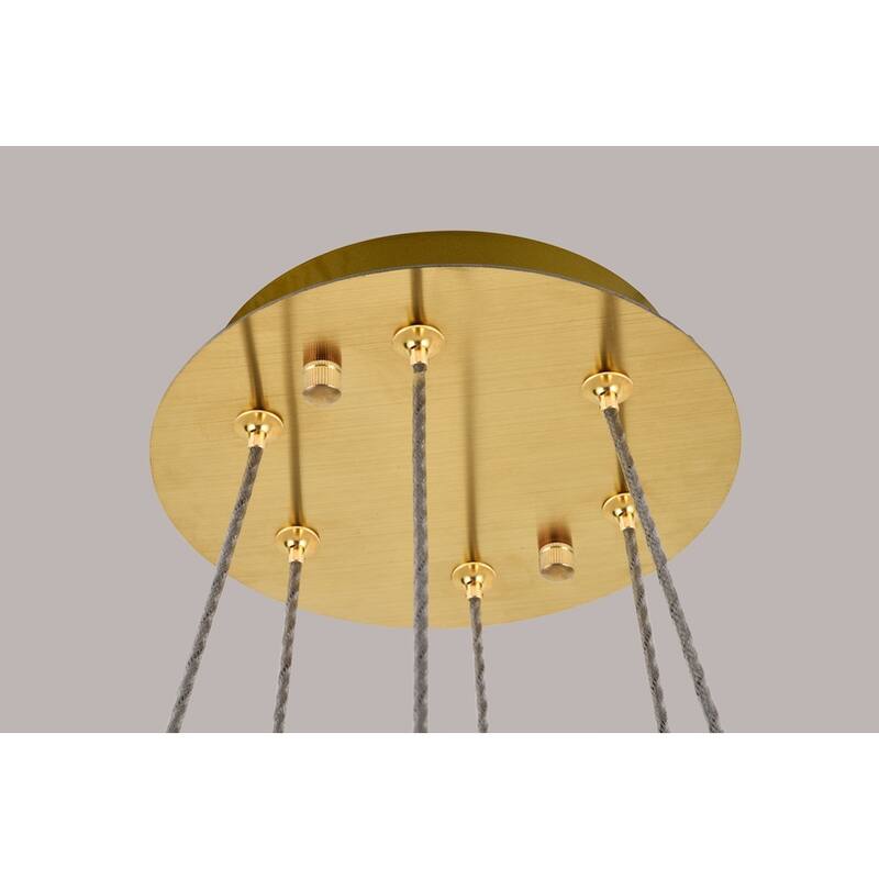 Madelyn Integrated LED chip light gold Pendant Clear Royal Cut Crystal - 17.7"W X 12"H