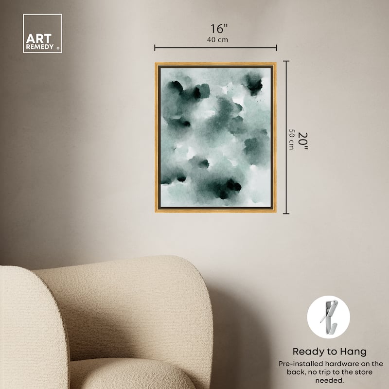 Art Remedy Diluted Smoke In The Snow Framed Watercolor Boho Abstracts
