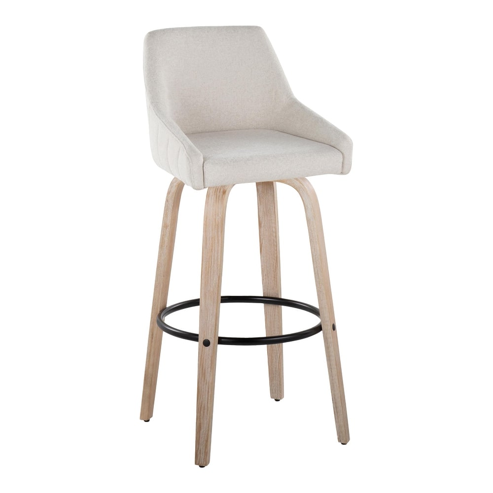 The Gray Barn Hadley 30" Fixed-Height Bar Stool with Bent Wood Legs & Round Footrest (Set of 2)