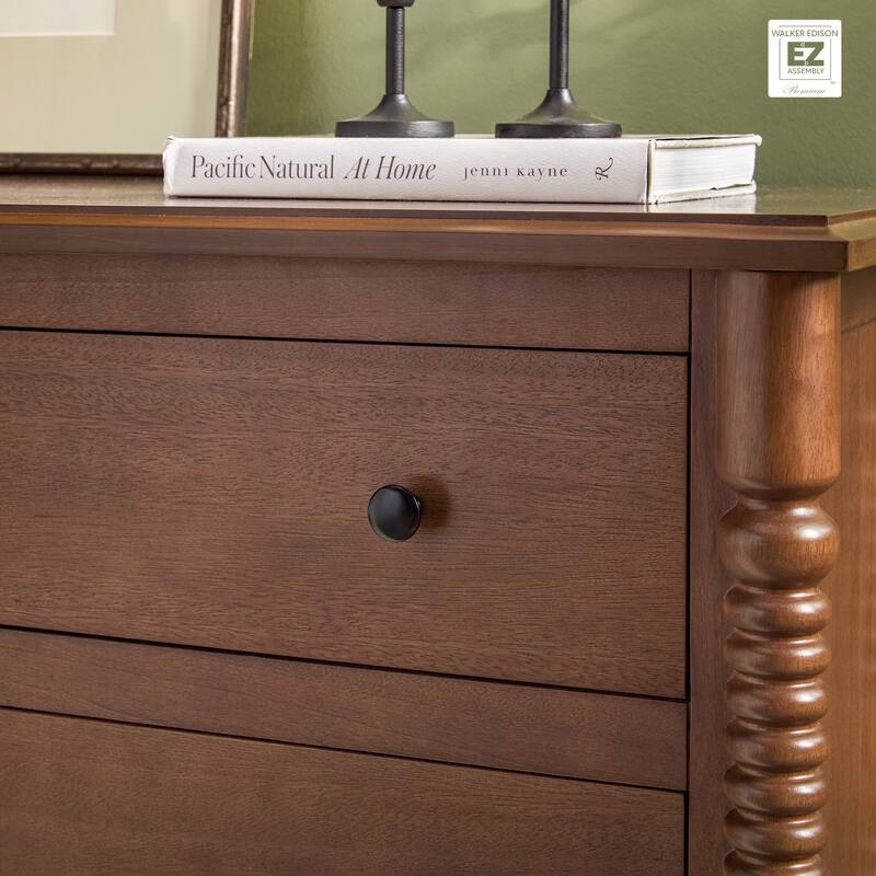 Walker Edison Easy Assembly 6-Drawer Dresser with Wood-Turning Details