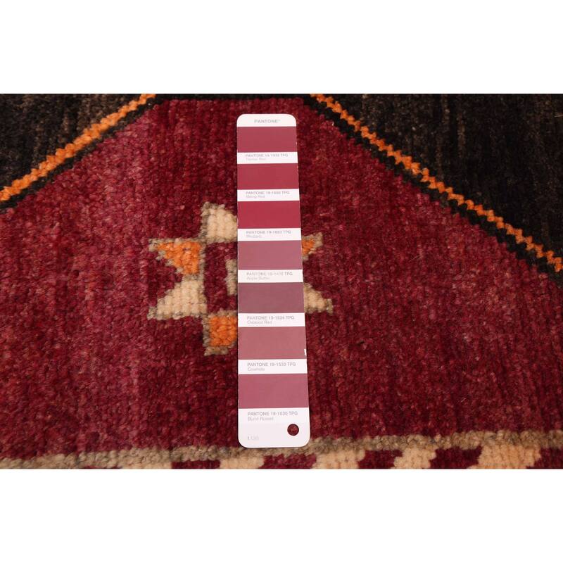 ECARPETGALLERY Hand-knotted Melis Dark Magenta Wool Rug - 4'10 x 9'5