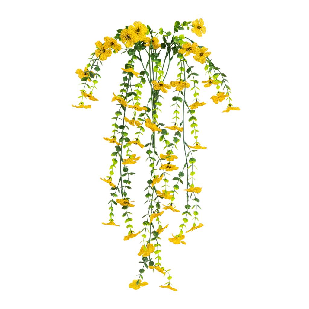 31-in UV Resistant Artificial Daisy Hanging Plant - Set of 6