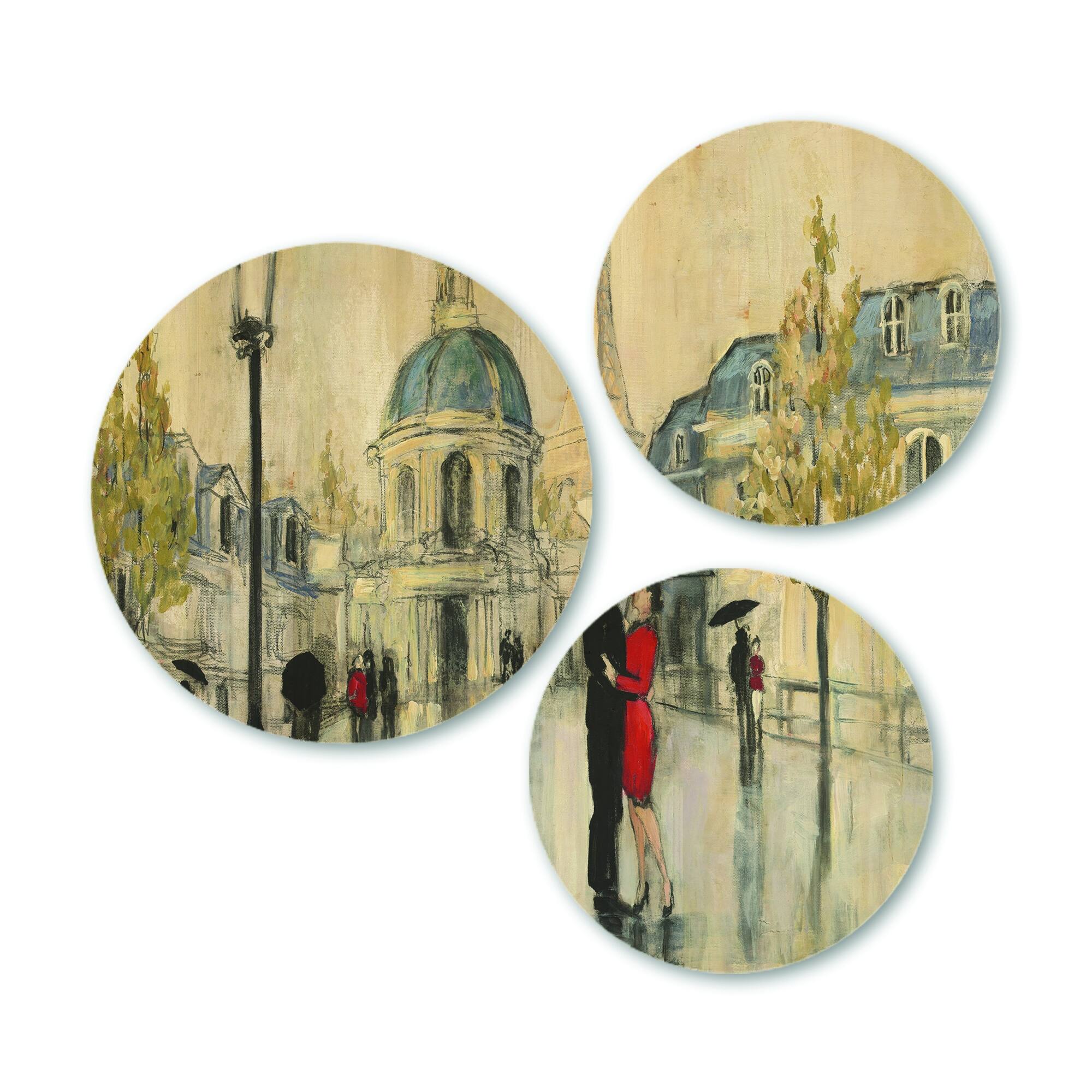 Designart 'Love in Paris I' Romantic French Country Wood Wall Art Set