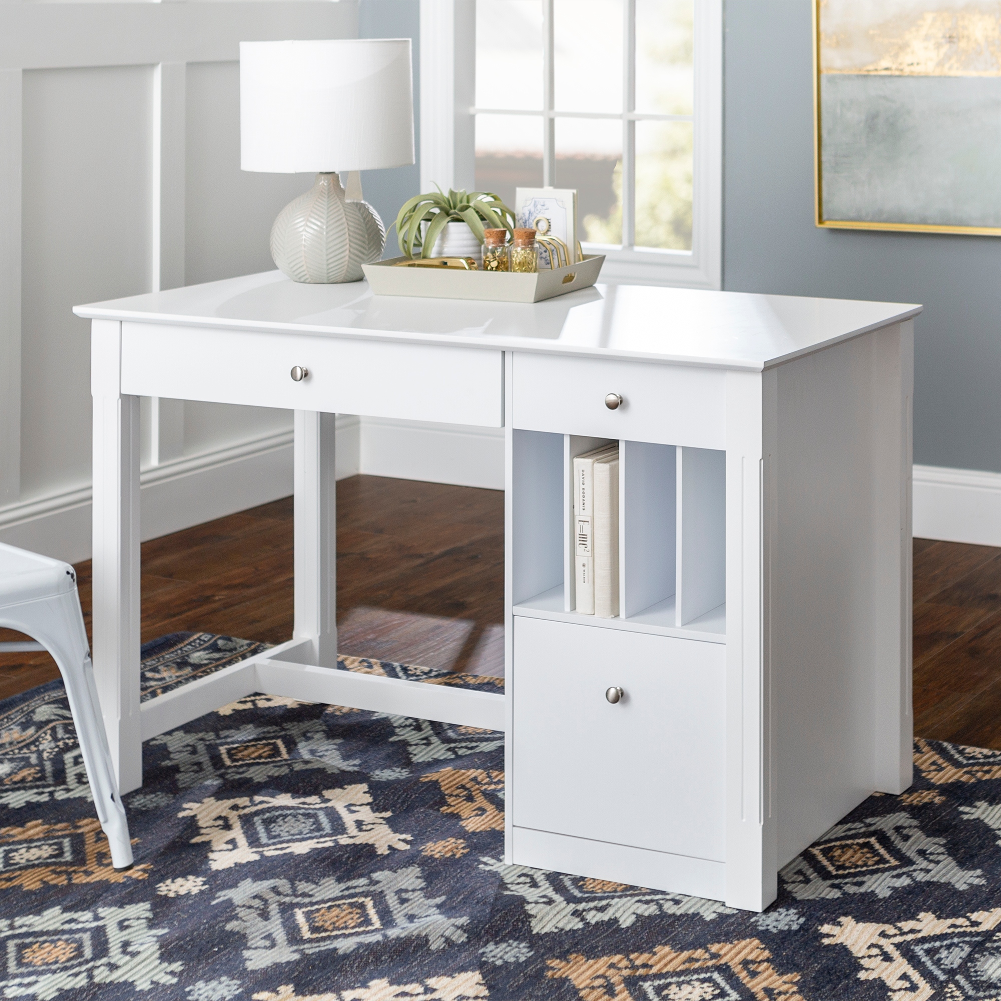 White desk 48 shop inch