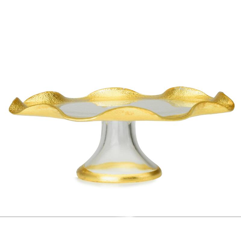 Alice Pazkus 8.75" Footed Cake Plate With Gold