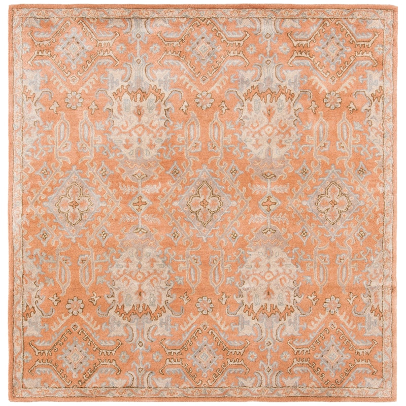 SAFAVIEH Handmade Wyndham Editha Modern Wool Rug - 5' Square - Terracotta