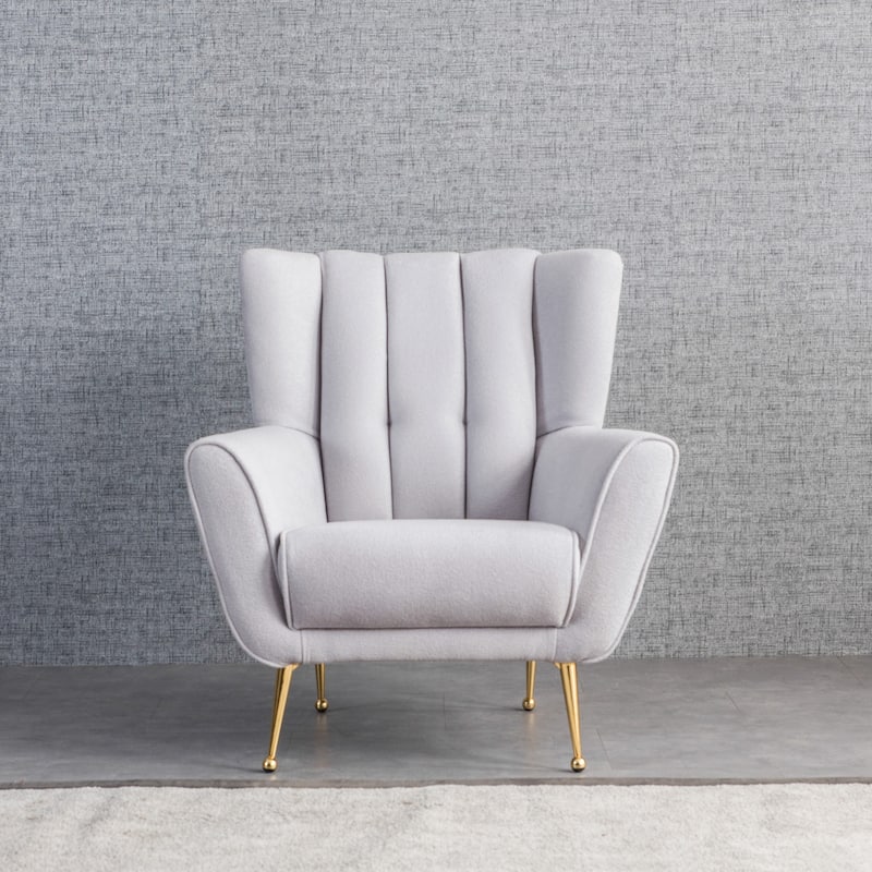 Adelina Mid Century Upholstered French Boucle Lounge Chair
