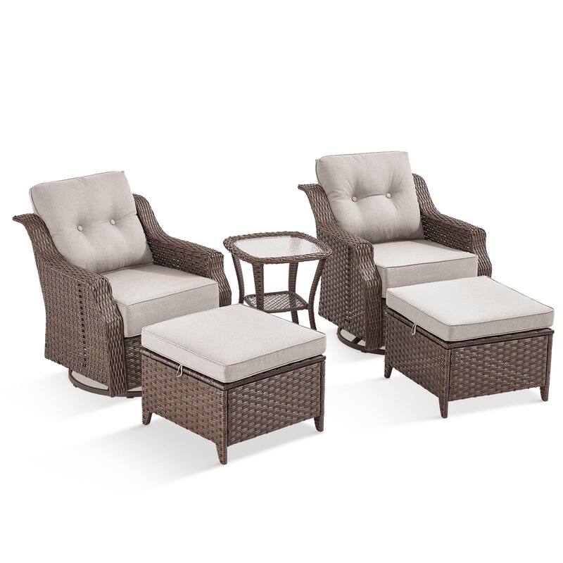 Pocassy Wicker Sofa Chair Set for Garden