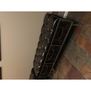 Black MDF Industrial Storage Bench 18 x 48 x 16 - Overstock ...