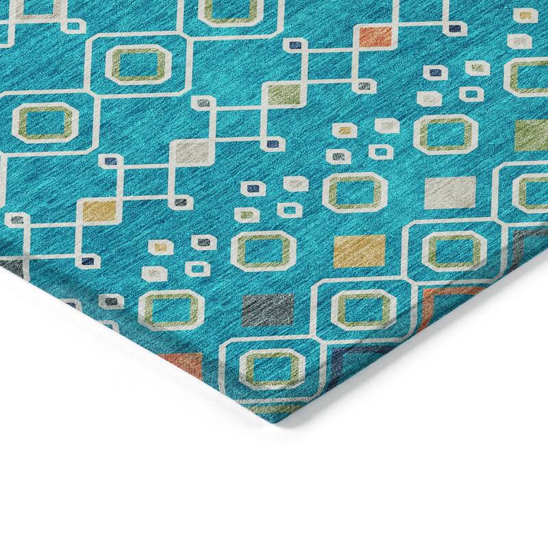 Machine Washable Indoor/ Outdoor Global Contempory Chantille Rug