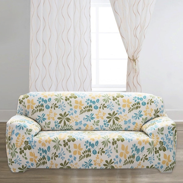Unique Bargains Stretch 3 Seats Flower Pattern Sofa Cover Unique Bargains Stretch 3 Seats Flower Pattern Sofa Cover Slipcovers Couch Protector Beige 74