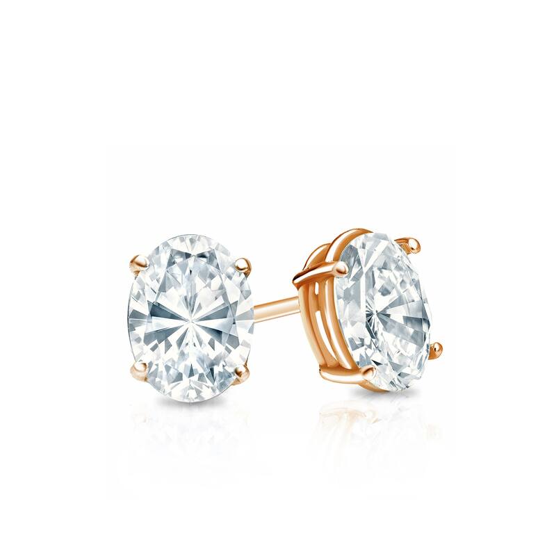 Auriya 14k Gold Lab Grown Diamond Oval Stud Earrings 0.50 to 5.00 ct. tw. Screw-Back (F-G, VS)