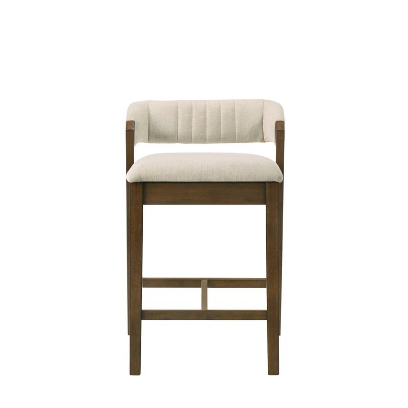 Landyn Modern Bar Stool, Upholstered Counter Height Chair with Wood Frame