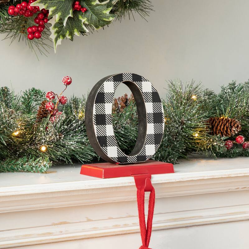 Glitzhome 6-7" H Heavy Duty Christmas NOEL Stocking Holders Mantel Ornament