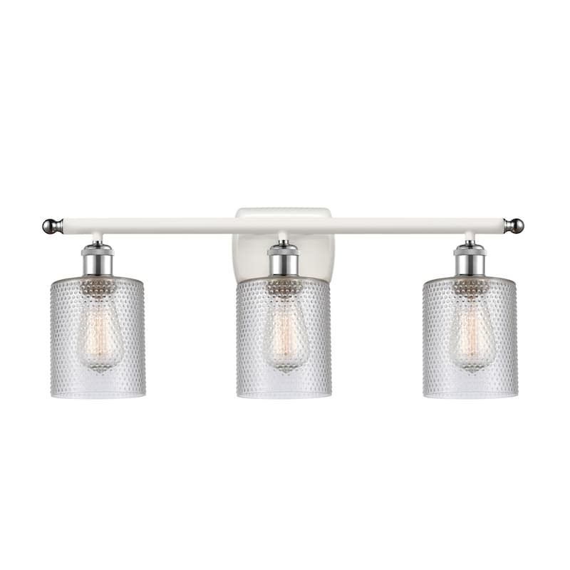 Innovations Lighting Cobbleskill 3 Light 26" Wide Bathroom Vanity - White and Polished Chrome / Clear