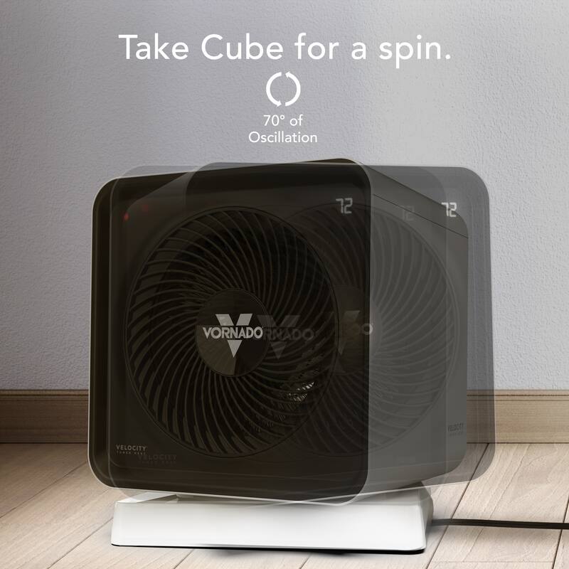 Velocity 5 Cube OSC 1500-Watts White Indoor Electric Fan Space Heater with Oscillation