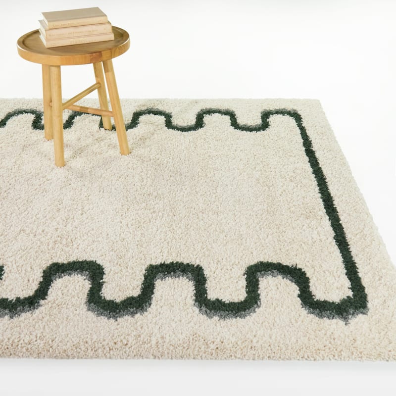 Binford Modern Border Area Rug - 7'10" x 10' - Green/Blue - Rectangle