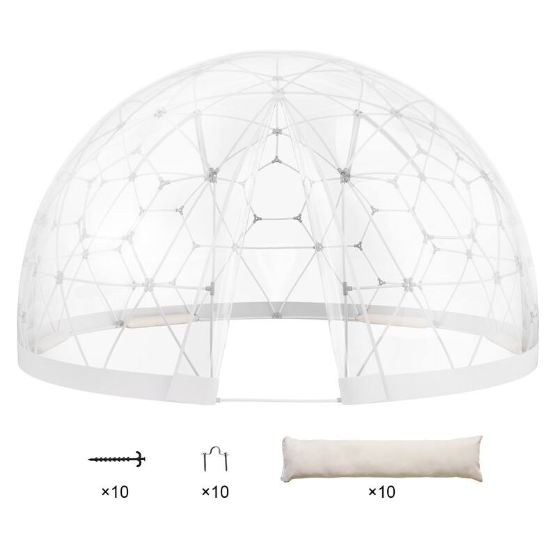12FT Dome Bubble Tent Outdoor House Camping Shelter w/ Transparent Window - Multi