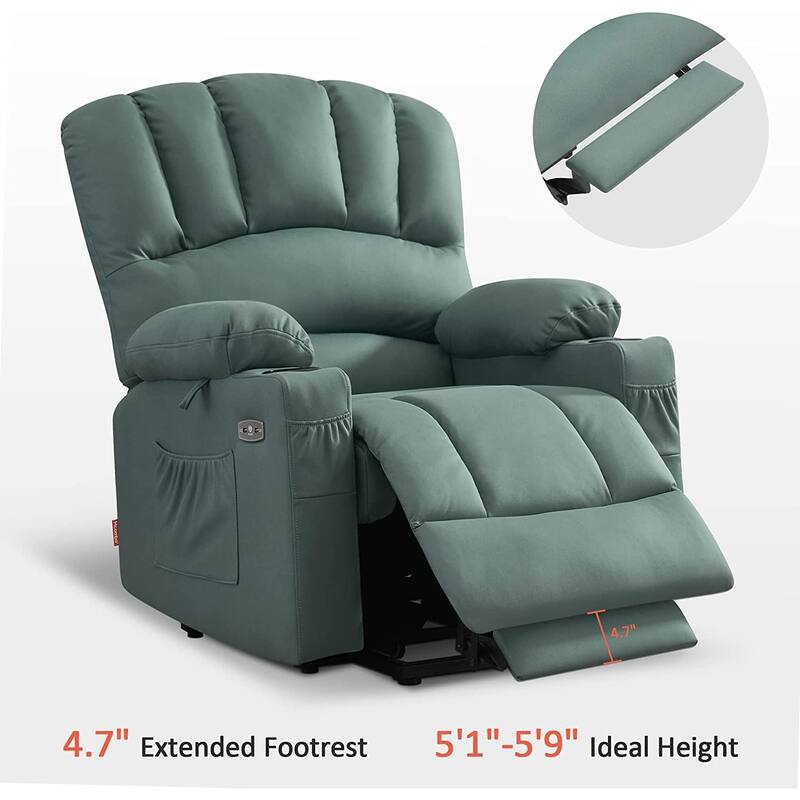 MCombo Power Lift Recliner Chair, Massage and Heat for Elderly, Extended Footrest,Cup Holders, USB Ports 7095