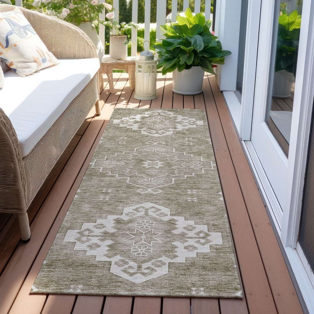 Machine Washable Indoor/ Outdoor Chantille Traditional Boho Rug