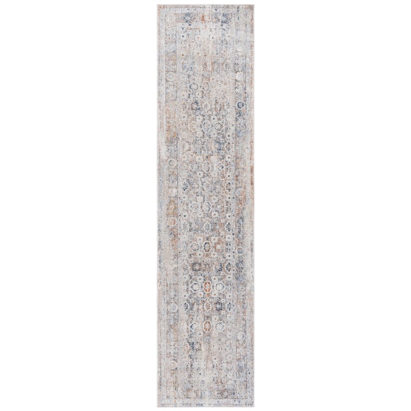 SAFAVIEH Scarlett Tomoe Transitional Rug - 2' x 8' Runner - Beige/Blue Ivory