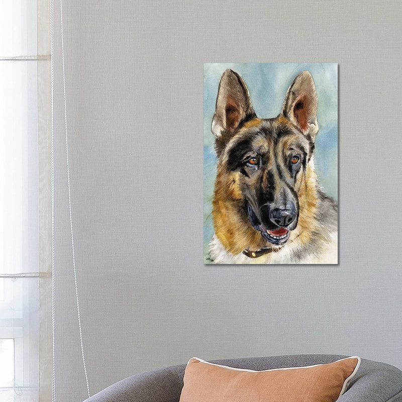 iCanvas "Brains and Brawn - German Shepherd Dog" by Judith Stein Canvas Print - 26x18x1.5