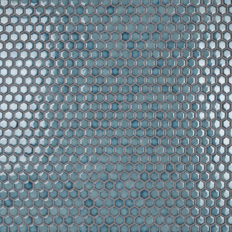 Merola Tile Hudson 1" Hex Marine 11-7/8" x 13-1/4" Porcelain Floor and Wall Tile